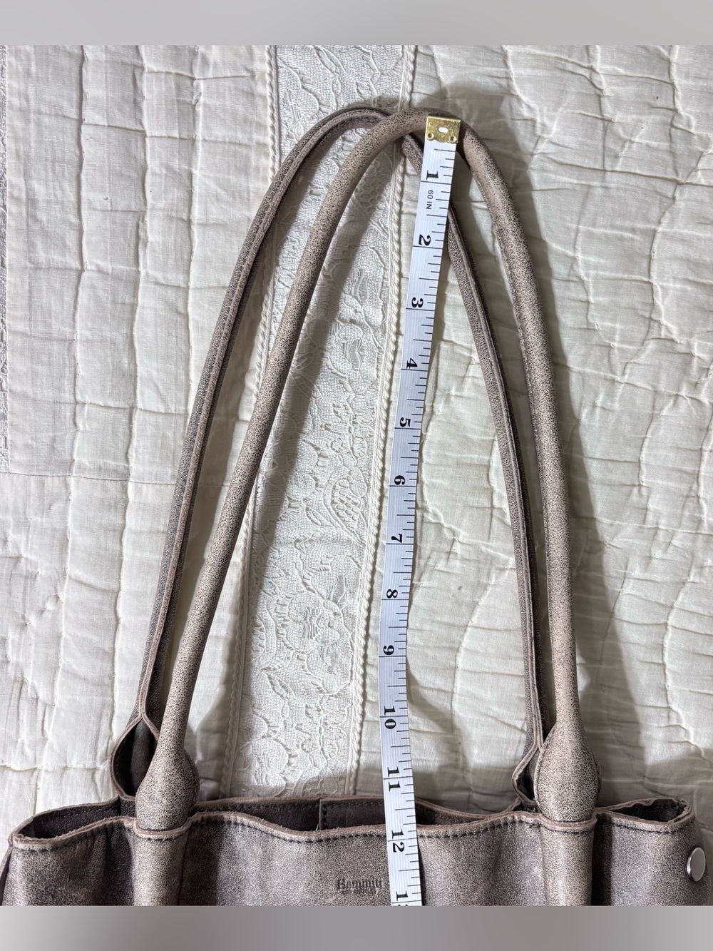 Hammitt | Leather Oliver Tote Bag Purse | Pewter with Silver Hardware - Picture 15 of 16